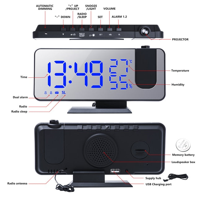 Radio Projection Alarm Clock